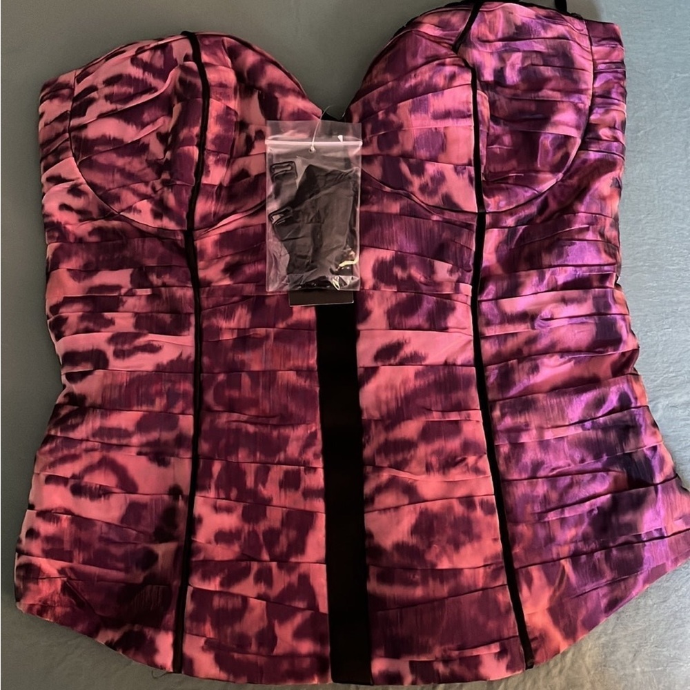 Bebe Pink and Purple Strapless Corset
